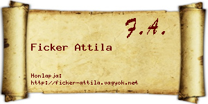Ficker Attila névjegykártya