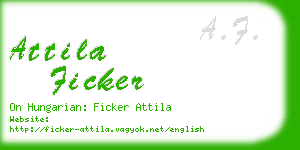attila ficker business card